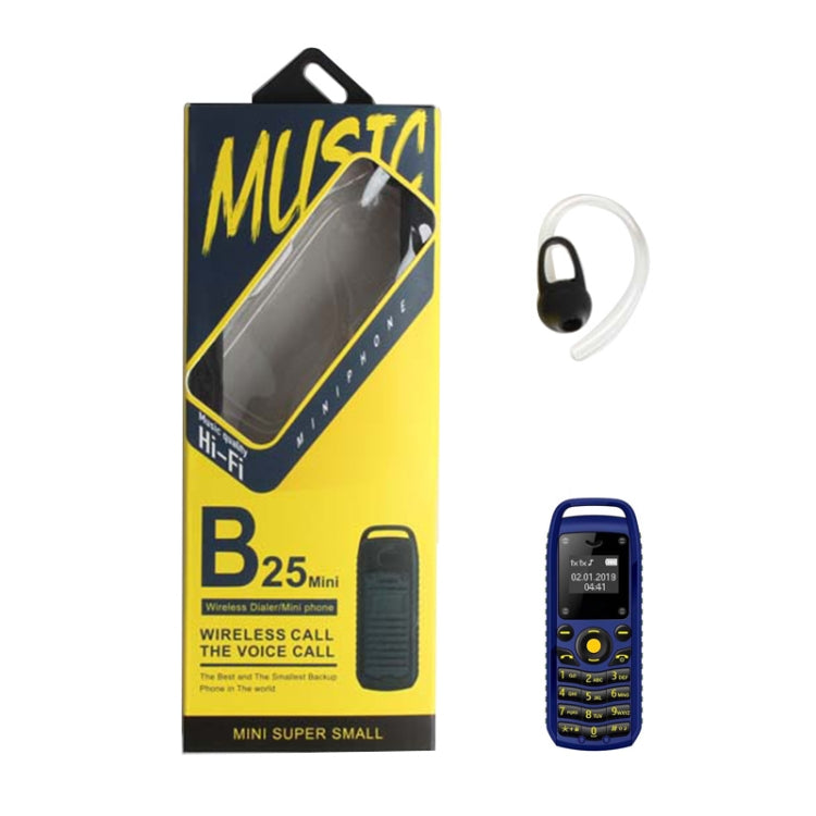 Mini B25 Headphone Mobile Phone, Hands Free Bluetooth Dialer Headphone, MP3 Music, Dual SIM, Network: 2G(Blue) - Others by PMC TechLife | Online Shopping South Africa | PMC TechLife