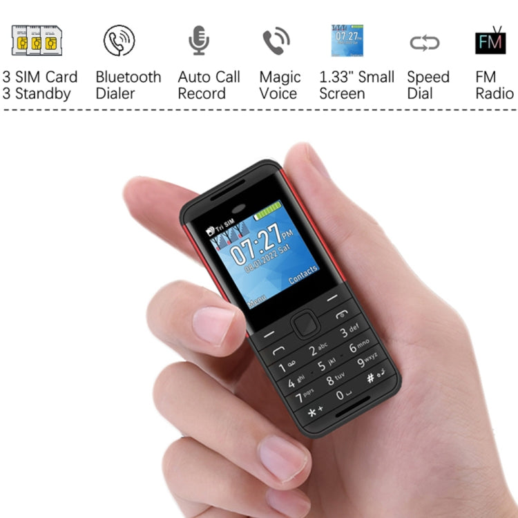 SERVO BM5310 Mini Mobile Phone, Russian Key, 1.33 inch, MTK6261D, 21 Keys, Support Bluetooth, FM, Magic Sound, Auto Call Record, GSM, Triple SIM (White) - SERVO by SERVO | Online Shopping South Africa | PMC Jewellery