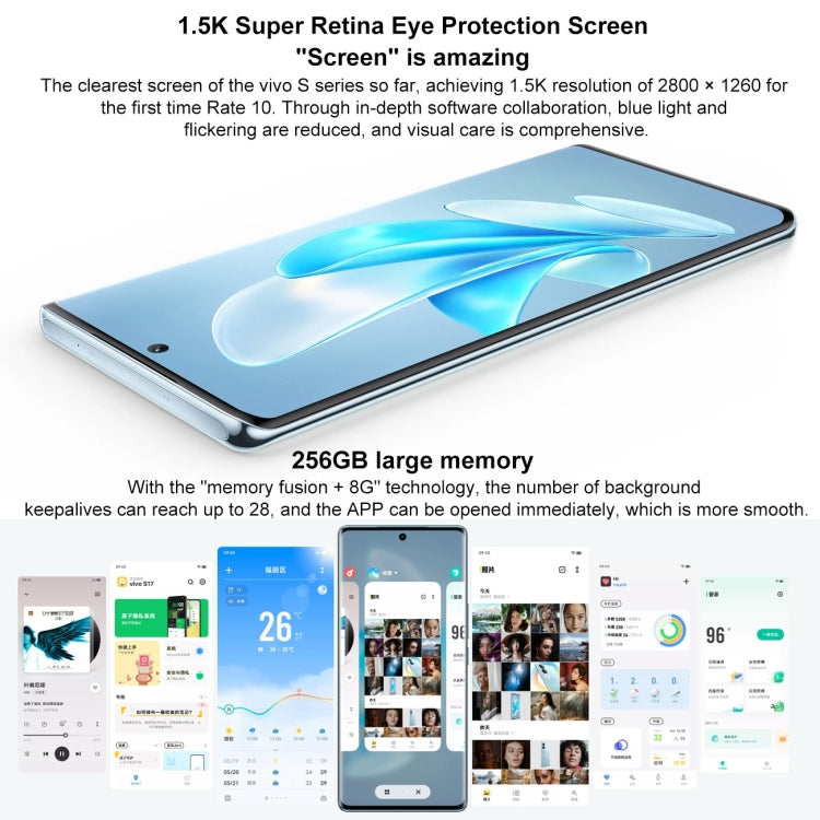 vivo S17 Pro 5G, 50MP Camera, 8GB+256GB, Triple Back Cameras, Srceen Fingerprint Identification, 4600mAh Battery, 6.78 inch Android 13 OriginOS 3 Dimensity 8200 Octa Core up to 3.1GHz, OTG, NFC, Network: 5G(Blue) - vivo by vivo | Online Shopping South Africa | PMC Jewellery | Buy Now Pay Later Mobicred