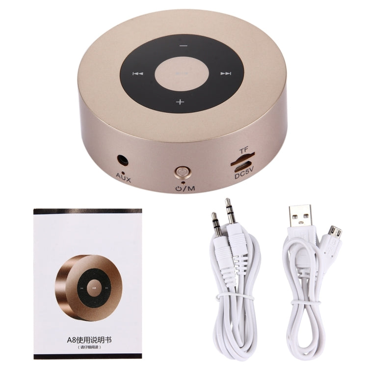 A8 Portable Stereo Bluetooth Speaker Built-in MIC, Support Hands-free Calls / TF Card / AUX IN (Silver) - Desktop Speaker by PMC TechLife | Online Shopping South Africa | PMC TechLife