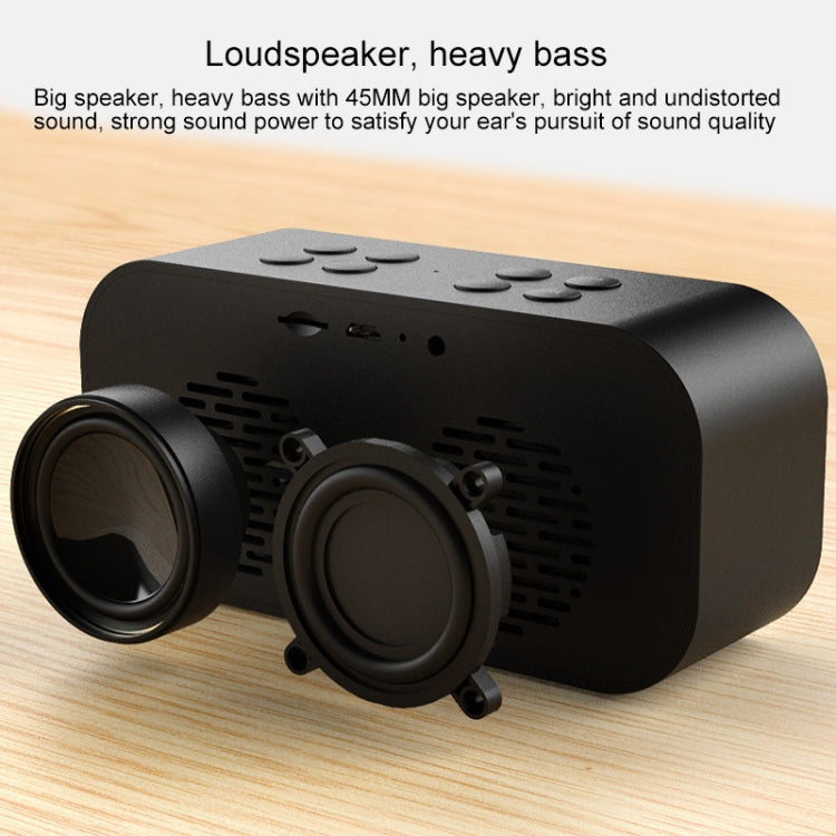 AEC BT501 Bluetooth 5.0 Mini Speaker with LED & Alarm Clock & Clock & Mirror, Support 32G TF Card(Black) - Mini Speaker by AEC | Online Shopping South Africa | PMC TechLife | Buy Now Pay Later Mobicred