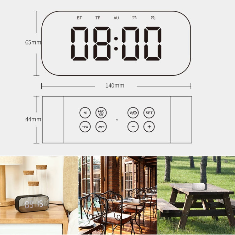 AEC BT501 Bluetooth 5.0 Mini Speaker with LED & Alarm Clock & Clock & Mirror, Support 32G TF Card(Black) - Mini Speaker by AEC | Online Shopping South Africa | PMC TechLife | Buy Now Pay Later Mobicred