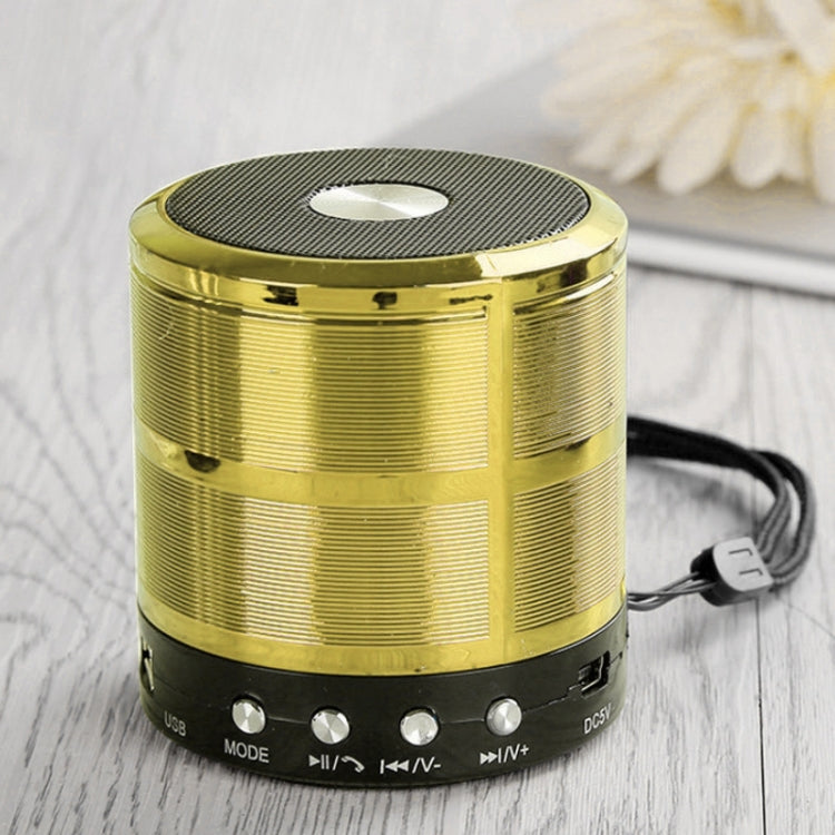 WS-887 Bluetooth Speaker with Lanyard, Support Hands-free Call & FM & U Disk & TF Card & AUX(Gold) - Mini Speaker by PMC Jewellery | Online Shopping South Africa | PMC Jewellery