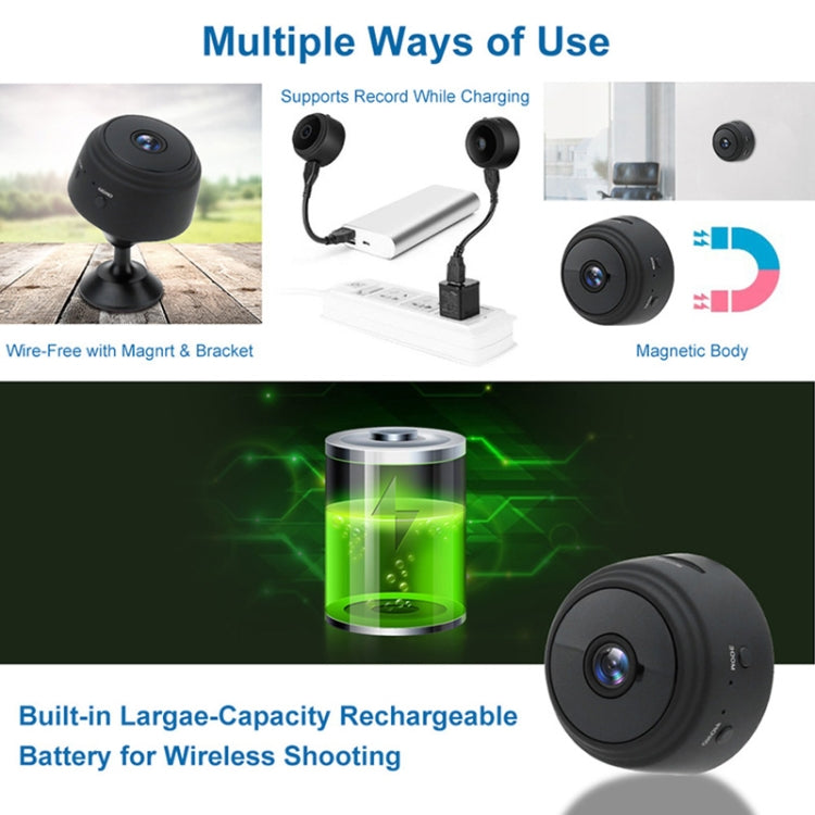 A9+ 1080P WiFi Remote Wireless Camera, Support Night Vision & Motion Detection & TF Card, Broadcom Bluetooth Solution(Black) - Mini Camera by PMC TechLife | Online Shopping South Africa | PMC TechLife | Buy Now Pay Later Mobicred