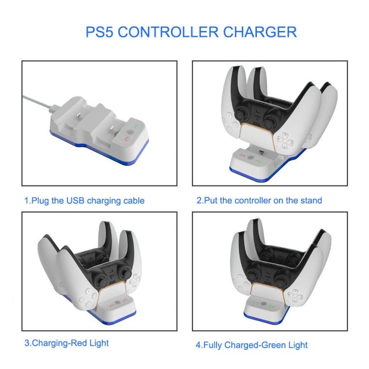 JYS P5116 Wireless Handle Dual Charging Station with Indicator Light For PS5 - Charger & Power by PMC TechLife | Online Shopping South Africa | PMC TechLife