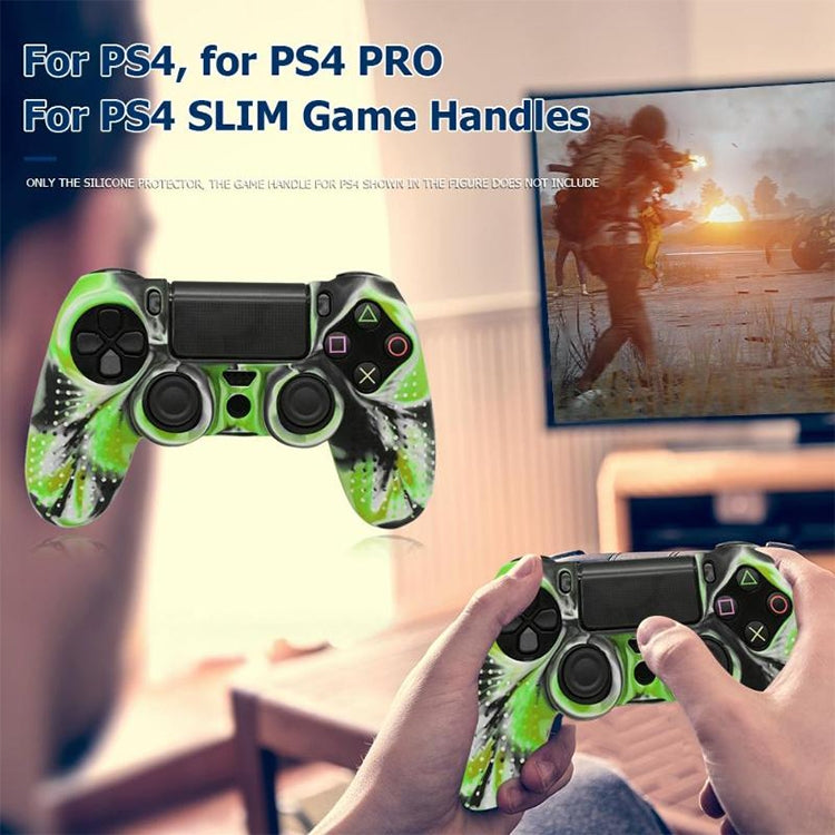 Non-slip Silicone Protective Case for Sony PS4(Black+green) - Cases by PMC Jewellery | Online Shopping South Africa | PMC Jewellery