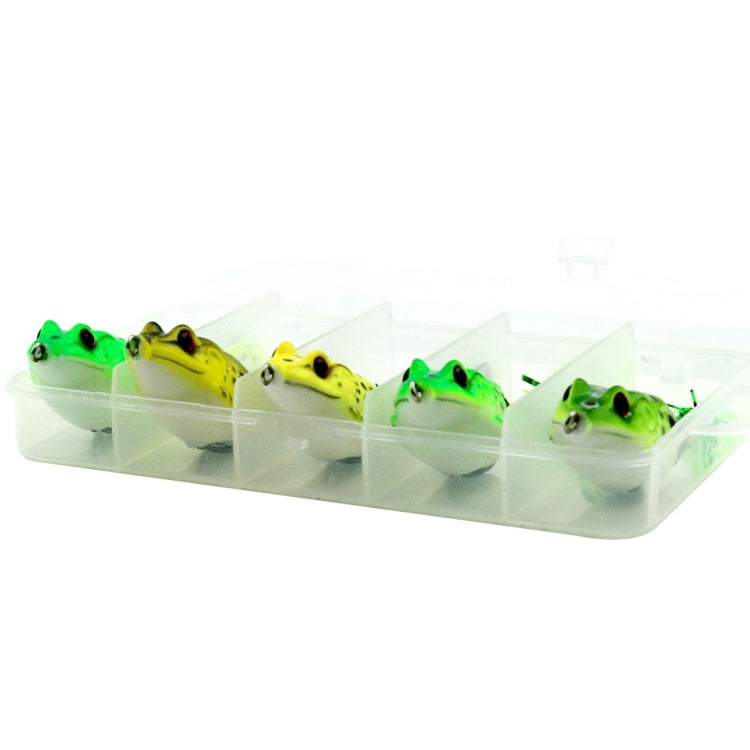 HENGJIA 5 PCS Soft Baits Water-hit Fishing Lures Ray Frog Baits with Plastic Box - Fishing Lures by HENGJIA | Online Shopping South Africa | PMC TechLife | Buy Now Pay Later Mobicred