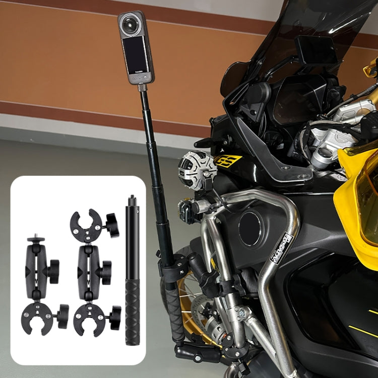 Motorcycle Double Dual-heads Crabs Clamps Handlebar Fixed Mount Selfie Stick - free shipping - PMC TechLife - Order now!