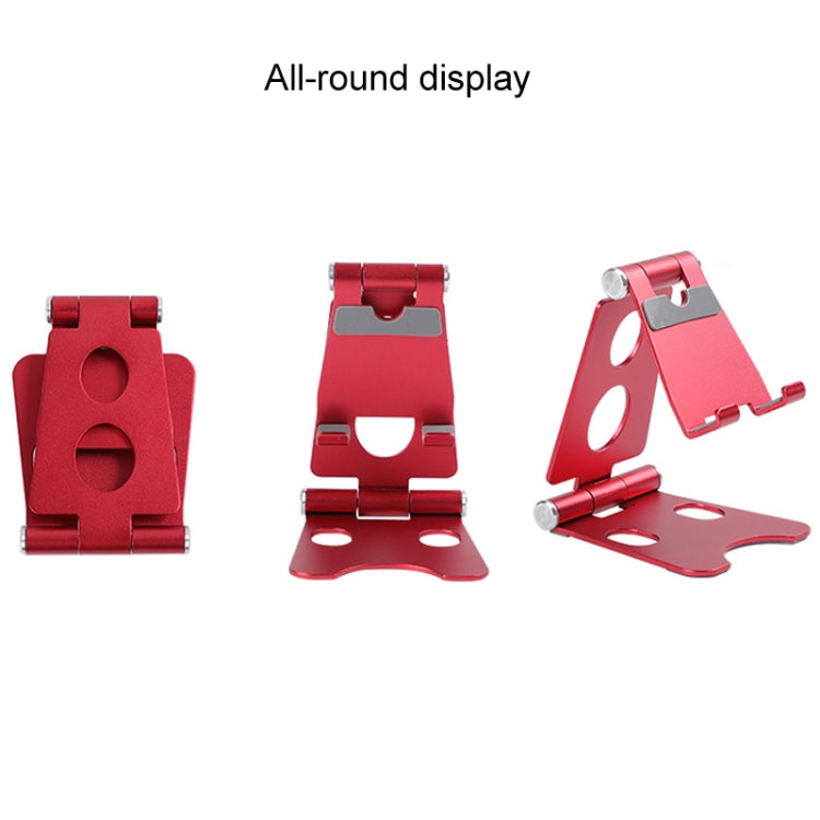 ROOSTAND R2 Aluminum Alloy Mobile Desktop Tablet Bracket Double Folding Lazy Artifact, Size: 6.4x7x9cm(Rose Red) - Desktop Holder by PMC Jewellery | Online Shopping South Africa | PMC Jewellery