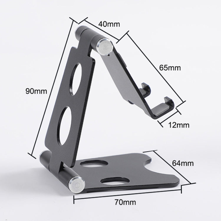 ROOSTAND R2 Aluminum Alloy Mobile Desktop Tablet Bracket Double Folding Lazy Artifact, Size: 6.4x7x9cm(Rose Red) - Desktop Holder by PMC TechLife | Online Shopping South Africa | PMC TechLife