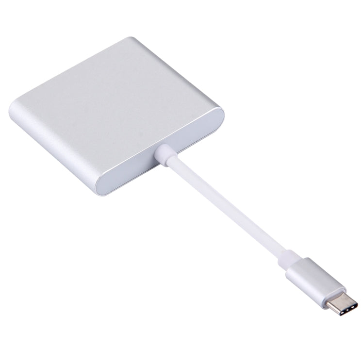 USB-C / Type-C 3.1 Male to USB-C / Type-C 3.1 Female & HDMI Female & USB 3.0 Female Adapter(Silver) - Cable & Adapters by PMC Jewellery | Online Shopping South Africa | PMC Jewellery