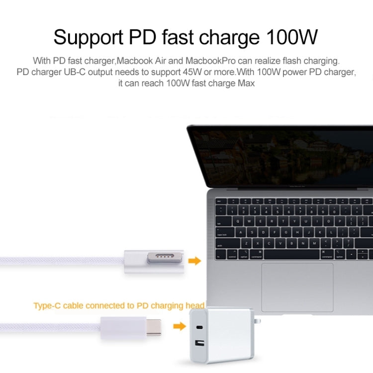 45W / 60W / 65W / 85W 5 Pin MagSafe 2 (T-Shaped) to USB-C / Type-C PD Charging Cable(White) - free shipping - PMC TechLife - Order now!