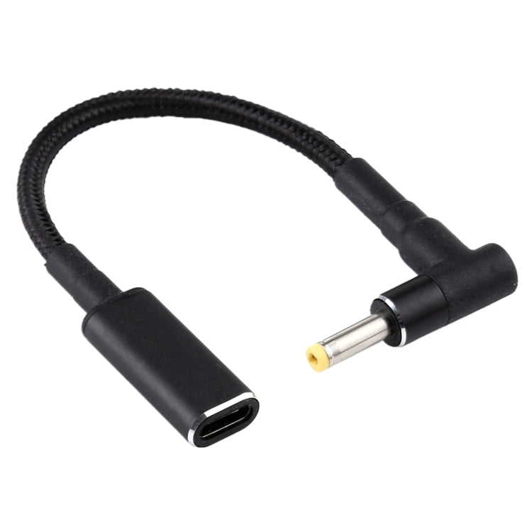 4.0 x 1.7mm Elbow to USB-C / Type-C Adapter Nylon Braid Cable - Universal Power Adapter by PMC TechLife | Online Shopping South Africa | PMC TechLife
