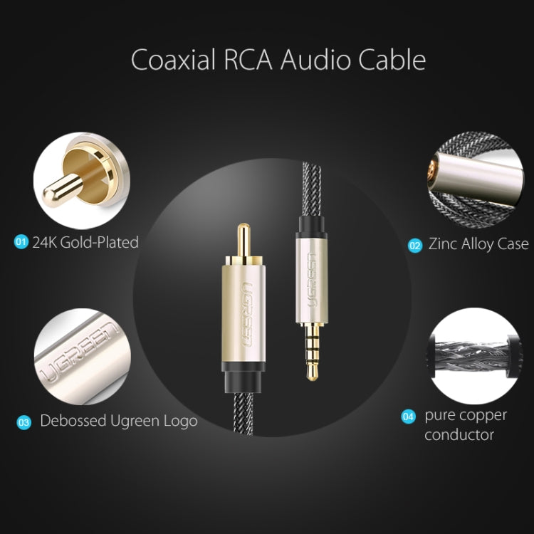 UGREEN 3.5mm to RCA Audio Cable Xiaomi Mi 1/2 TV Digital SPDIF Cable, Length: 1m (Black) - free shipping - PMC TechLife - Order now!