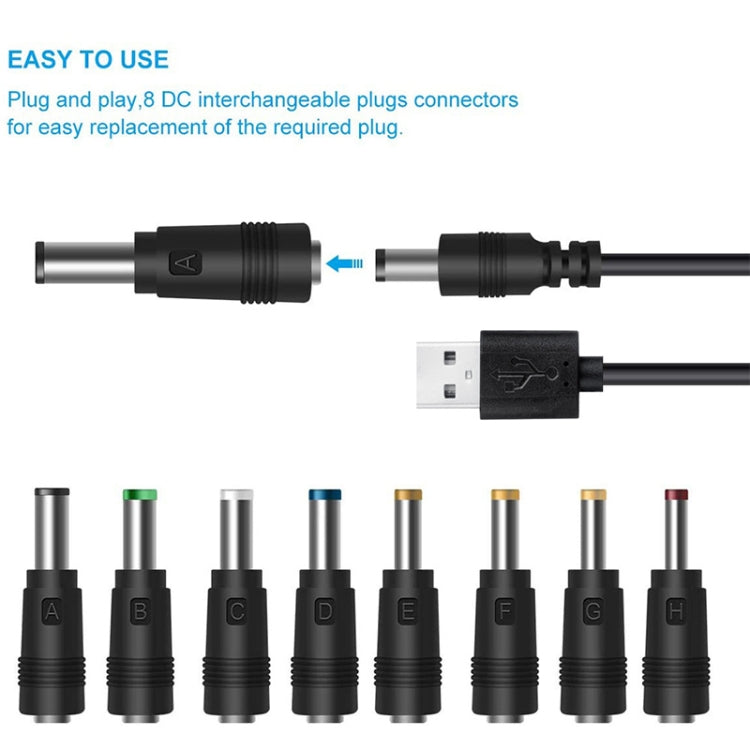 12 in 1 DC Power Cord USB Multi-Function Interchange Plug USB Charging Cable(Black) - free shipping - PMC TechLife - Order now!