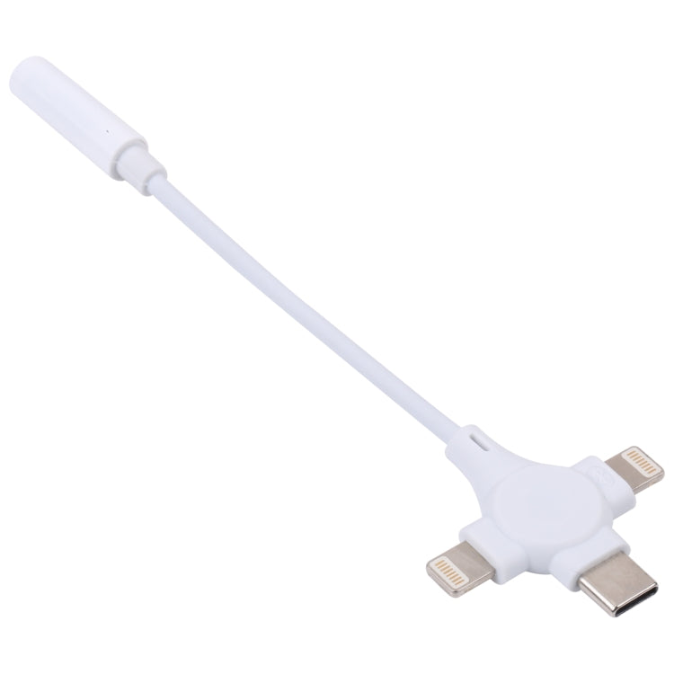 Dual 8 Pin+USB-C/Type-C Male to 3.5mm Female Digital Audio Adapter Cable - Earphone Adapter by PMC TechLife | Online Shopping South Africa | PMC TechLife