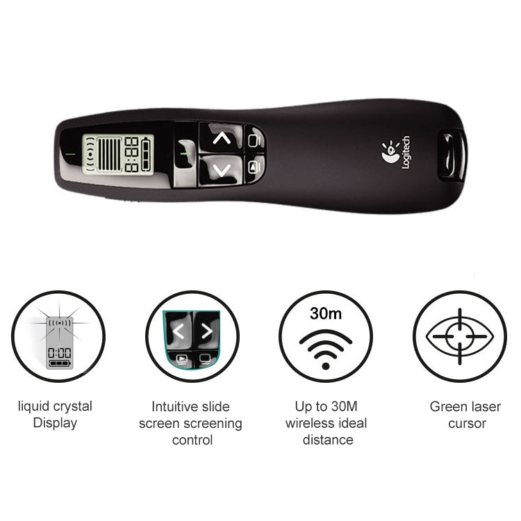 Logitech R800 2.4Ghz USB Wireless Presenter PPT Remote Control Flip Pen - free shipping - PMC TechLife - Order now!