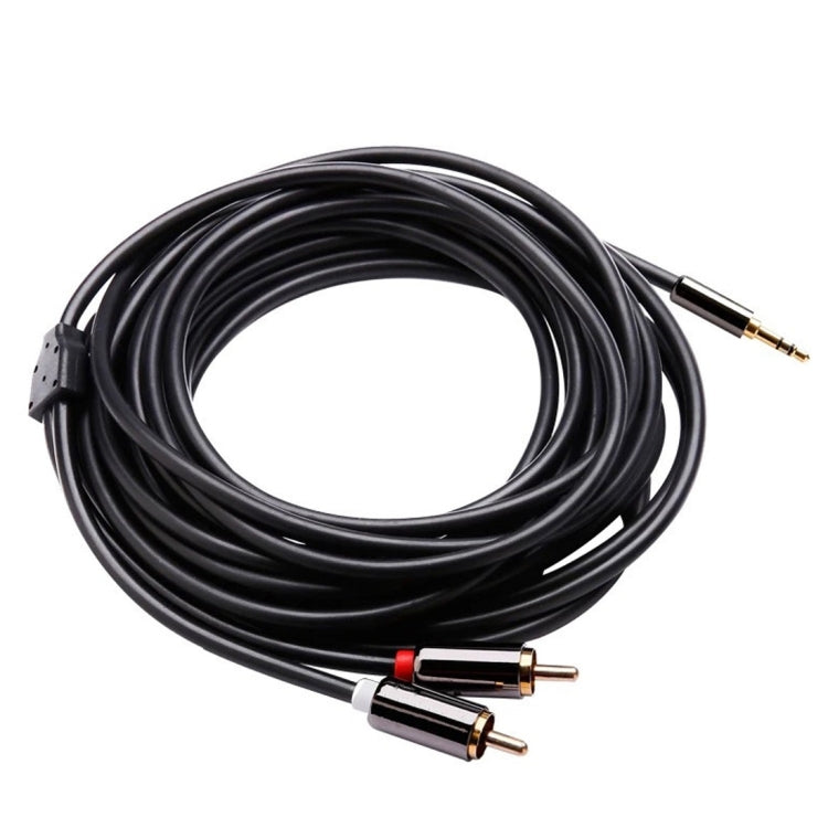 5m Gold Plated 3.5mm Jack to 2 x RCA Male Stereo Audio Cable - RCA Cable by PMC Jewellery | Online Shopping South Africa | PMC Jewellery