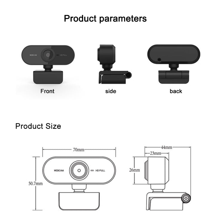 HD-U01 1080P USB Camera WebCam with Microphone - HD Camera by PMC TechLife | Online Shopping South Africa | PMC TechLife