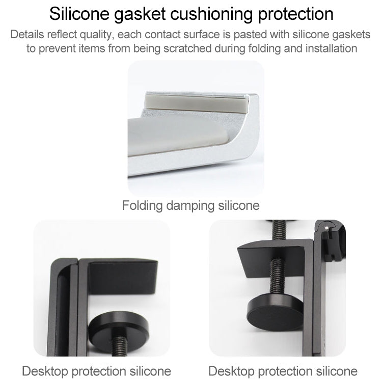 Desktop Lock Clip Type Metal Foldable Headset Stand Display Hanger(Black) - Anti-lost & Holder by PMC TechLife | Online Shopping South Africa | PMC TechLife