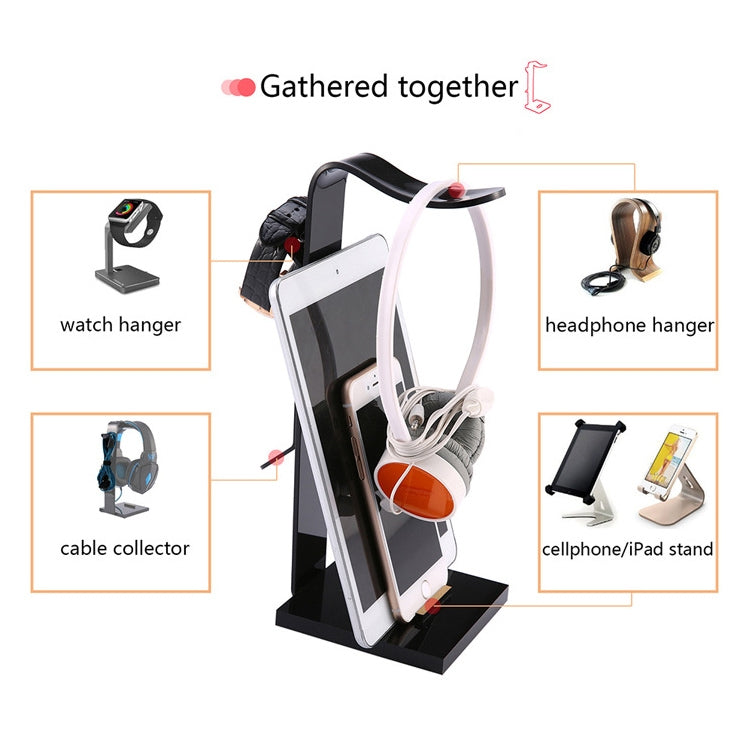 0218 Acrylic Phones / Tablet PCs Universal Holder Multifunction Headset Stand Display Hanger - Anti-lost & Holder by PMC TechLife | Online Shopping South Africa | PMC TechLife