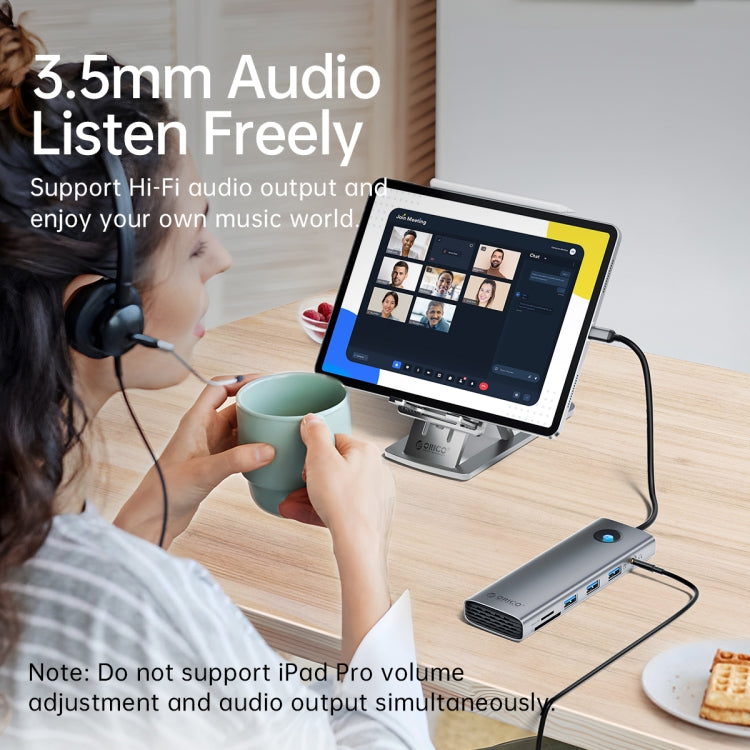 ORICO PW11-8PC Type-C / USB-C 8-in-1 5Gbps Multifunction Docking Station(Silver) - free shipping - PMC TechLife - Order now!