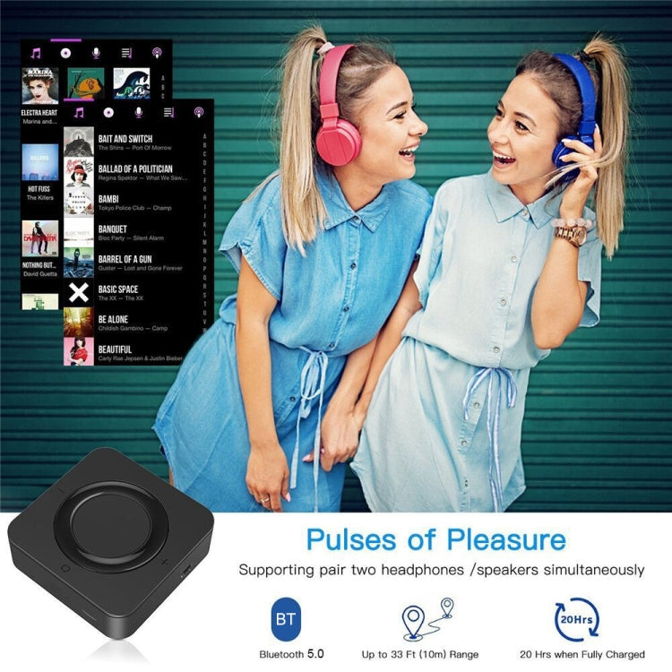 BT4842B Bluetooth V5.0+EDR  Wireless Bluetooth Transmitter Receiver Adapter Stereo Audio Music Adapter with 3.5mm Audio Cable(Black) - Audio Receiver Transmitter by PMC Jewellery | Online Shopping South Africa | PMC Jewellery