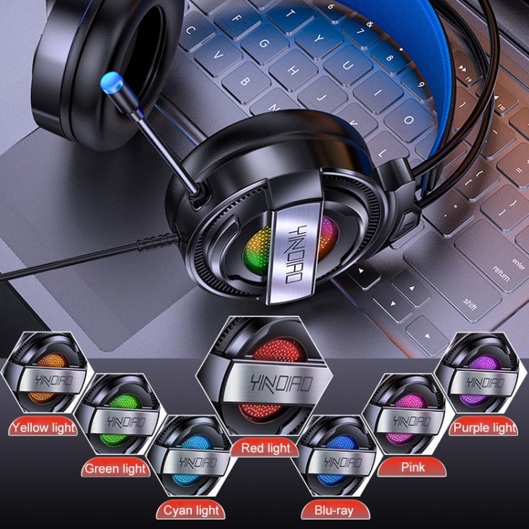 YINDIAO Q3 USB Wired E-sports Gaming Headset with Mic & RGB Light, Cable Length: 1.67m (Black) - free shipping - PMC TechLife - Order now!