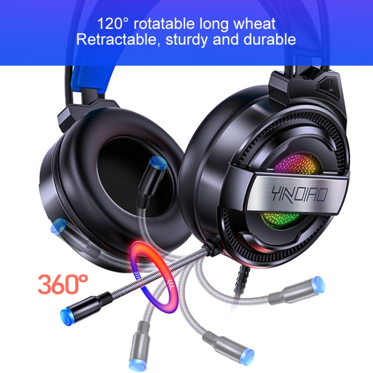 YINDIAO Q3 USB Wired E-sports Gaming Headset with Mic & RGB Light, Cable Length: 1.67m (Black) - free shipping - PMC TechLife - Order now!