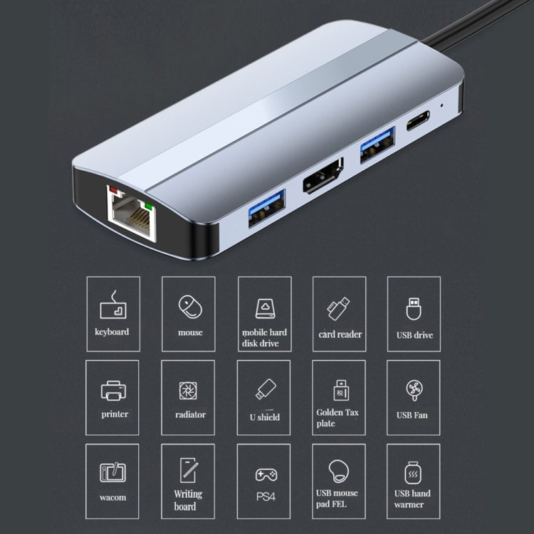 BYL-2206 9 in 1 USB-C / Type-C to USB Multifunctional Docking Station HUB Adapter - USB HUB by PMC TechLife | Online Shopping South Africa | PMC TechLife