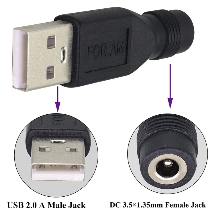 10 PCS 3.5 x 1.35mm to USB 2.0 DC Power Plug Connector - Universal Power Adapter by PMC TechLife | Online Shopping South Africa | PMC TechLife