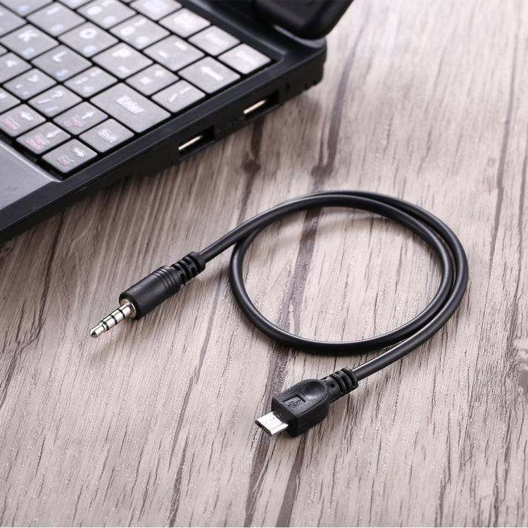 3.5mm Male to Micro USB Male Audio AUX Cable, Length: about 40cm(Black) - Aux Cable by PMC TechLife | Online Shopping South Africa | PMC TechLife
