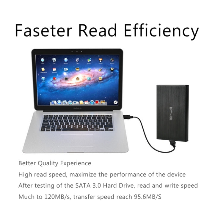 Richwell SATA R23-SATA-1TGB 2.5 inch USB3.0 Interface Mobile Hard Disk Drive, Capacity: 1TB(Black) - free shipping - PMC TechLife - Order now!