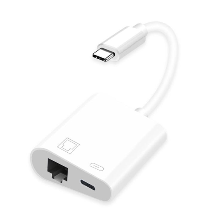 NK-1035 TC 2 in 1 USB-C / Type-C Male to Ethernet + Type-C Power Female Adapter - OTG Adapter by PMC TechLife | Online Shopping South Africa | PMC TechLife