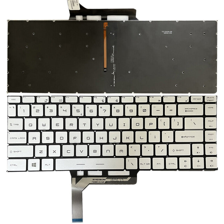 US Version Laptop Keyboard with Backlight for MSI GS65 / GS65VR / MS-16Q2 / Stealth 8SE /8SF / 8SG /Thin 8RE / Thin 8RF (Silver) - Replacement Keyboards by PMC TechLife | Online Shopping South Africa | PMC TechLife | Buy Now Pay Later Mobicred