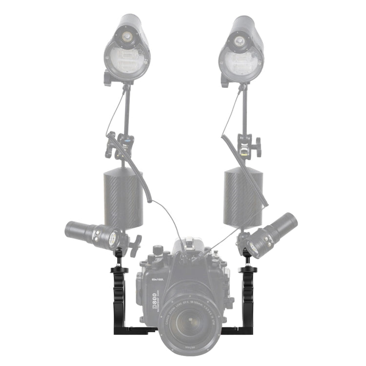 PULUZ Dual Handles Aluminium Alloy Tray Stabilizer for Underwater Camera Housings(Black) - free shipping - PMC TechLife - Order now!