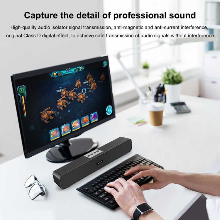 PULUZ 10W Soundbar Wired Wireless Bluetooth Surround Speaker(Black) - Desktop Speaker by PULUZ | Online Shopping South Africa | PMC Jewellery | Buy Now Pay Later Mobicred