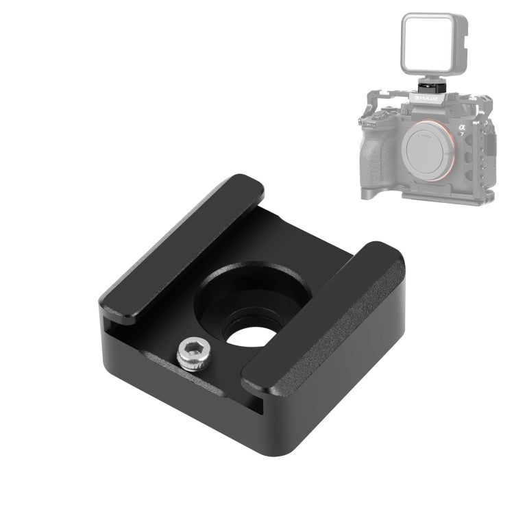 PULUZ Expand Cold Shoe Mount Adapter Microphone Flash Light Aluminum Alloy Holder Bracket (Black) - free shipping - PMC TechLife - Order now!