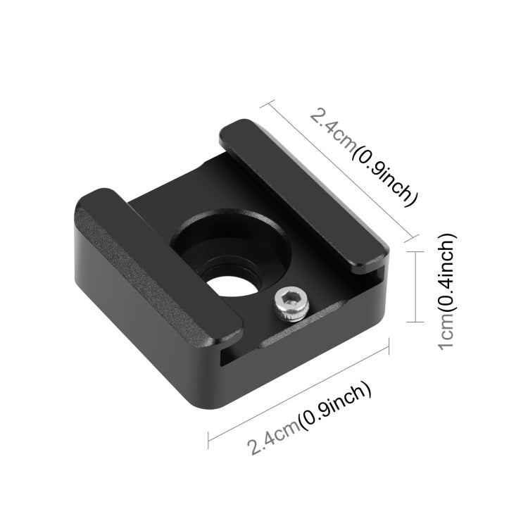 PULUZ Expand Cold Shoe Mount Adapter Microphone Flash Light Aluminum Alloy Holder Bracket (Black) - free shipping - PMC TechLife - Order now!
