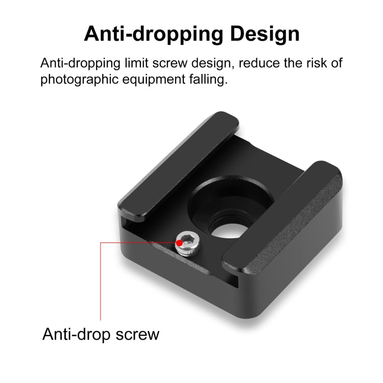 PULUZ Expand Cold Shoe Mount Adapter Microphone Flash Light Aluminum Alloy Holder Bracket (Black) - free shipping - PMC TechLife - Order now!