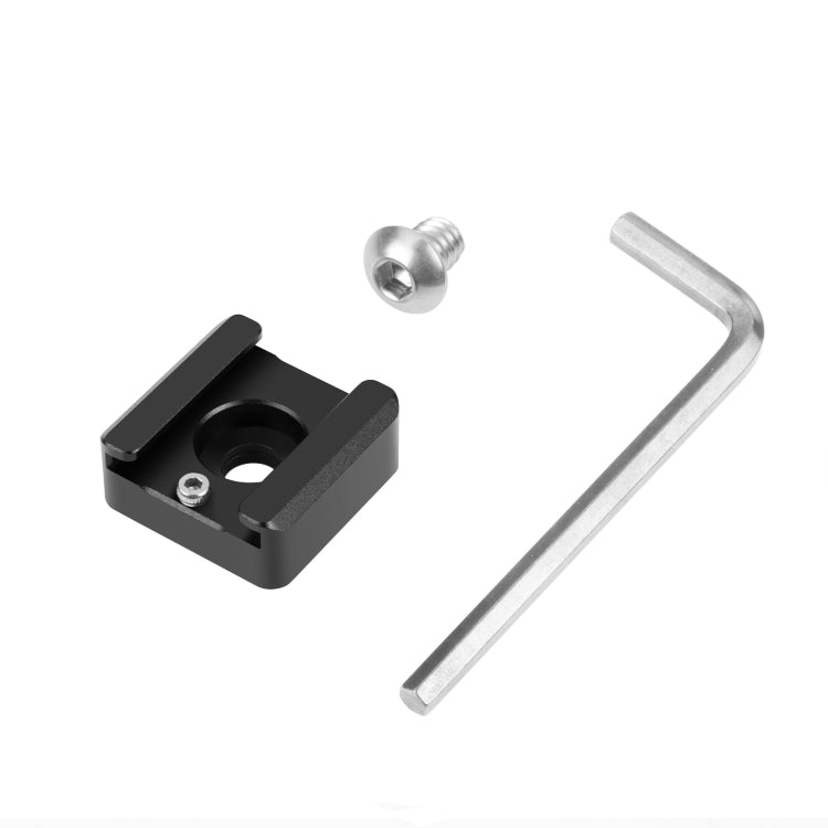 PULUZ Expand Cold Shoe Mount Adapter Microphone Flash Light Aluminum Alloy Holder Bracket (Black) - free shipping - PMC TechLife - Order now!