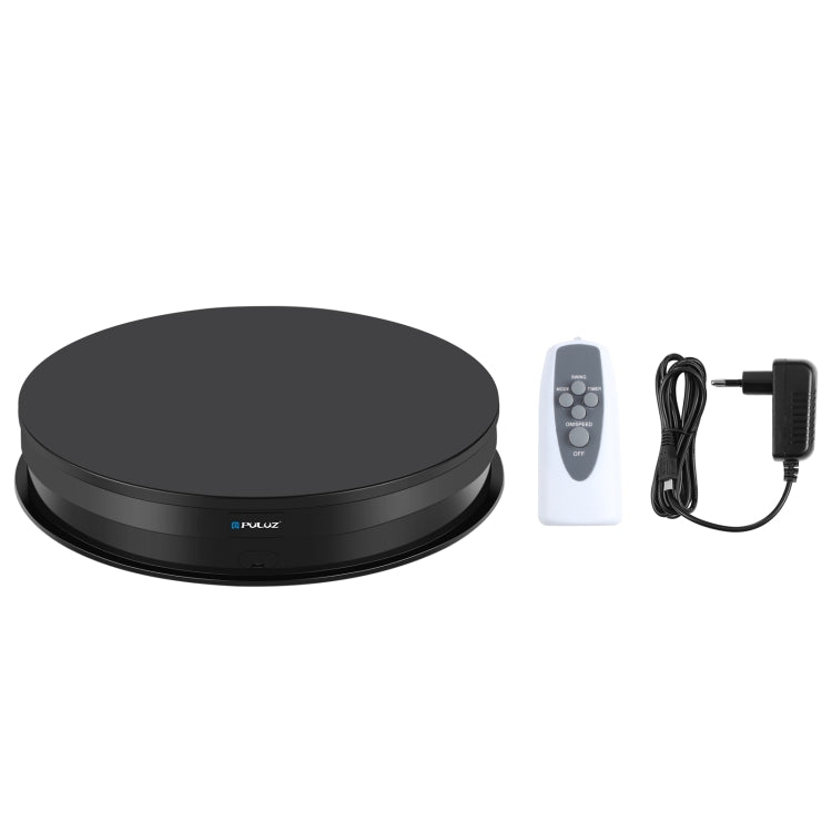 PULUZ 30cm Adjusting Speed Rotating Turntable Display Stand, Load 10-15kg, EU Plug (Black) - free shipping - PMC TechLife - Order now!