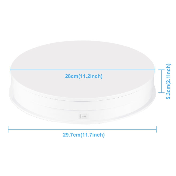 PULUZ 30cm Adjusting Speed Rotating Turntable Display Stand, Load 10-15kg, EU Plug(White) - free shipping - PMC TechLife - Order now!