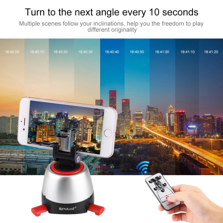 PULUZ Electronic 360 Degree Rotation Panoramic Head with Remote Controller for Smartphones, GoPro, DSLR Cameras(Red) - Tripod Heads by PULUZ | Online Shopping South Africa | PMC Jewellery