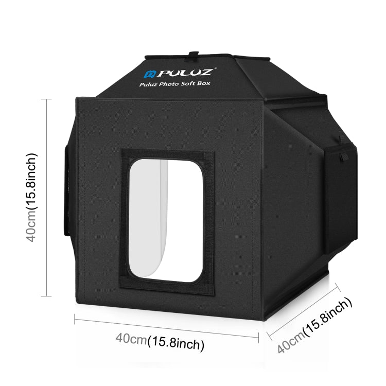 PULUZ 40cm Folding 72W 5500K Studio Shooting Tent Soft Box Photography Lighting Kit with 4 Colors (Black, Orange, White, Green) Backdrops(US Plug) - free shipping - PMC TechLife - Order now!