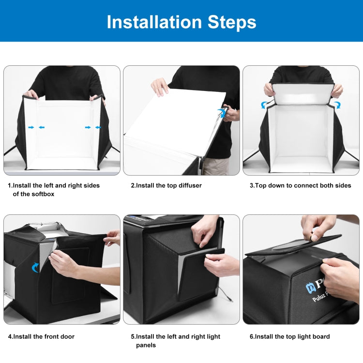 PULUZ 40cm Folding 72W 5500K Studio Shooting Tent Soft Box Photography Lighting Kit with 4 Colors (Black, Orange, White, Green) Backdrops(US Plug) - free shipping - PMC TechLife - Order now!