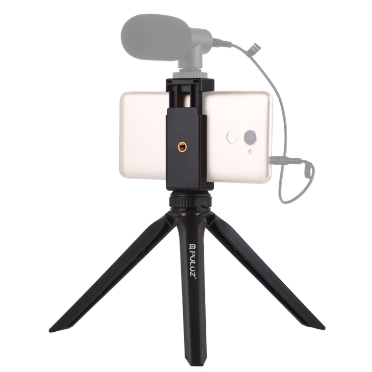 PULUZ Pocket Mini Plastic Tripod Mount with Phone Clamp for Smartphones(Black) - Tripods by PULUZ | Online Shopping South Africa | PMC TechLife