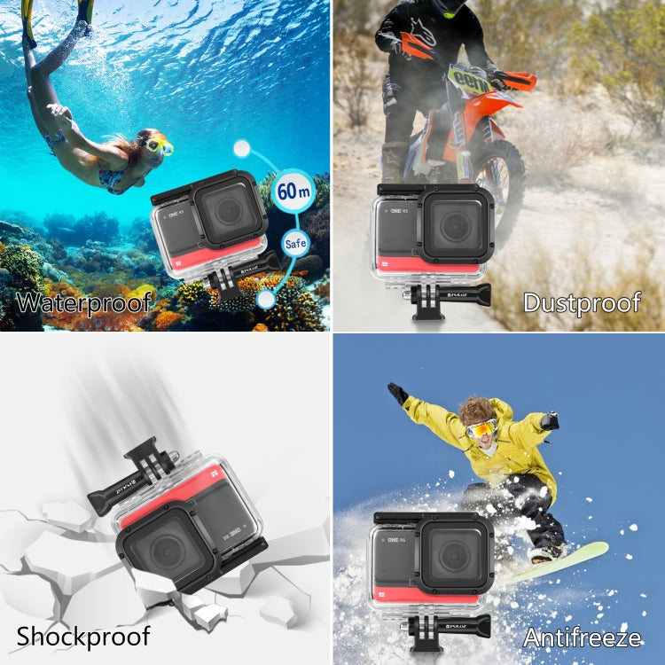 PULUZ 60m Underwater Depth Diving Case Waterproof Camera Housing for Insta360 One RS 4K Edition(Transparent) - Case & Bags by PULUZ | Online Shopping South Africa | PMC TechLife | Buy Now Pay Later Mobicred