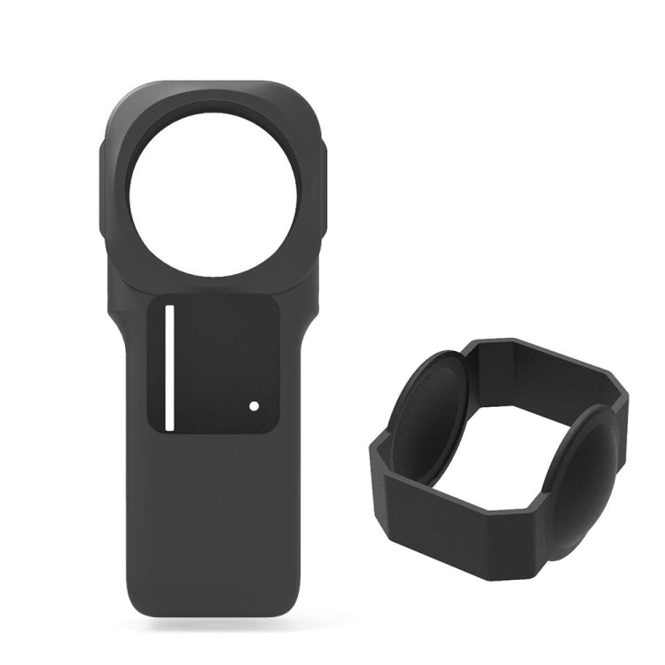 PULUZ Silicone Protective Case with Lens Cover for Insta360 One RS 1-Inch 360 Edition(Black) - Case & Bags by PULUZ | Online Shopping South Africa | PMC TechLife | Buy Now Pay Later Mobicred
