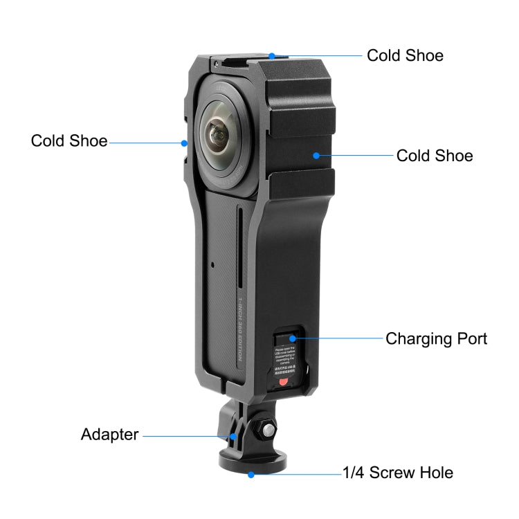 PULUZ Protective Cage Rig Housing Frame with Cold Shoe for Insta360 ONE RS 1-Inch 360 Edition(Black) - free shipping - PMC TechLife - Order now!